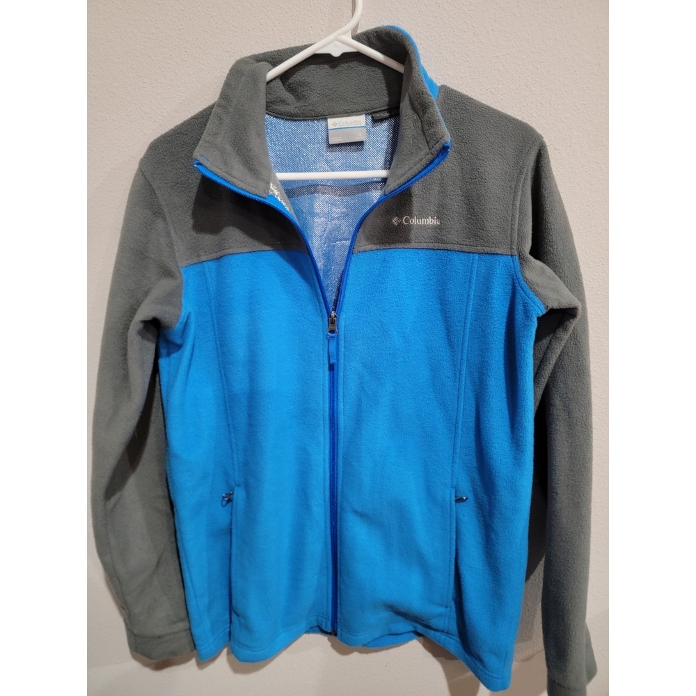 Columbia Sportswear Youth XL 18-20 Blue Gray Long Sleeve Full Zip Fleece